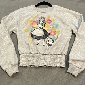 Alice in Wonderland Sweatshirt with cinched waist - S